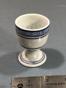 Set of 4, Vintage Chinese Blue & White rice eye grain pattern egg holder cups - Picture 1 of 6