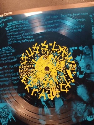 Suss Law / Erradict! Split 7” Vinyl Record Noise Hardcore Punk Blue Flexidisc  - Image 1 of 4