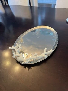 Michael Aram Large Ocean Reef White stainless steel platter - Picture 1 of 6