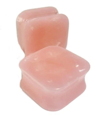 PAR-Cuadrado Perla Rosa Acrílico Doble Acampanado Tapones para los Oídos Calibre 14mm/9/16"  Foto 1 de 3