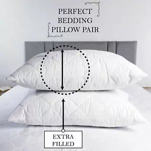 Almohadas acolchadas Jumbo almohada de fibra hueca extra rellenada - paquete de 2 - Imagen 1 de 12