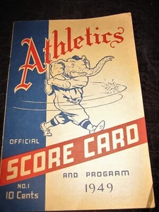 Vintage 1949 Philadelphia Athletics vs Boston Red Sox Official Score Card - Picture 1 of 2