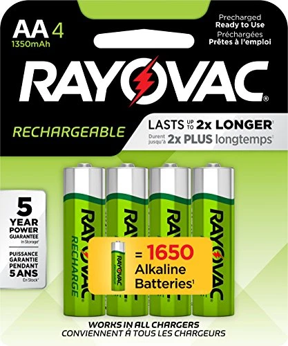 Rayovac LD7154OPGENE Rechargeable AA Batteries - 4 Count