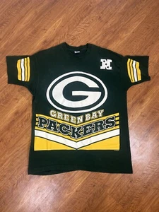 Vintage 1994 Green Bay Packers All Over Print Single Stitch T-Shirt Size XL USA - Picture 1 of 6