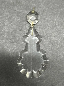 Vintage Clear French Pendalogue Crystals Lamp Part, 2 1/2” Preowned - Picture 1 of 8