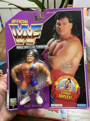 Hasbro 1993 WWF Vintage Scott Steiner Series 9 Action Figure Sealed on Card - Image 1 of 4