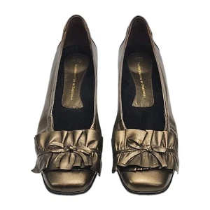 1803 Schuh Ballerinas Größe US 9,5-10 EU 41 Bronze Schleife Handarbeit Portugal niedrig - Bild 1 von 14