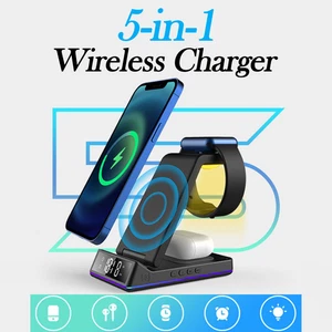 Estación de carga rápida de 15 W base de cargador inalámbrico para Apple Watch Air Pods Android - Imagen 1 de 7