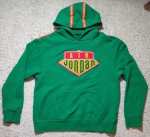 Nike Air Jordan Hoodie Men's Large Green Carpet Jumpman Logo Pullover Sweatshirt - Picture 1 of 11