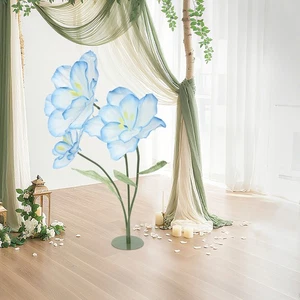 Artificial Wedding Flowers, Elegant Three-Headed Tulips for Reception Decor - Picture 1 of 24