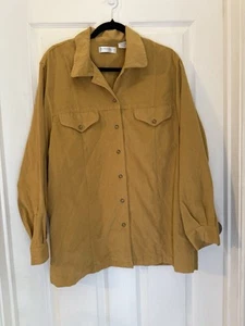 Elisabeth By Liz Claiborne Shacket Mustard Yellow Size 16 Very Soft Pockets - Picture 1 of 6