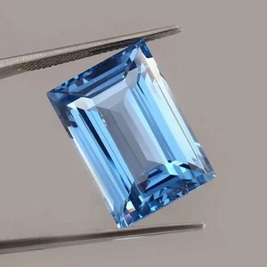 AAA Flawless Unheated 9.78 Ct Ceylon Blue Spinel Baguette Loose Gemstone Cut - Picture 1 of 4