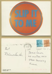 Richard Hamilton (1922-2011) - Pop art - Rare back signed photo postcard - 1980 - Picture 1 of 3
