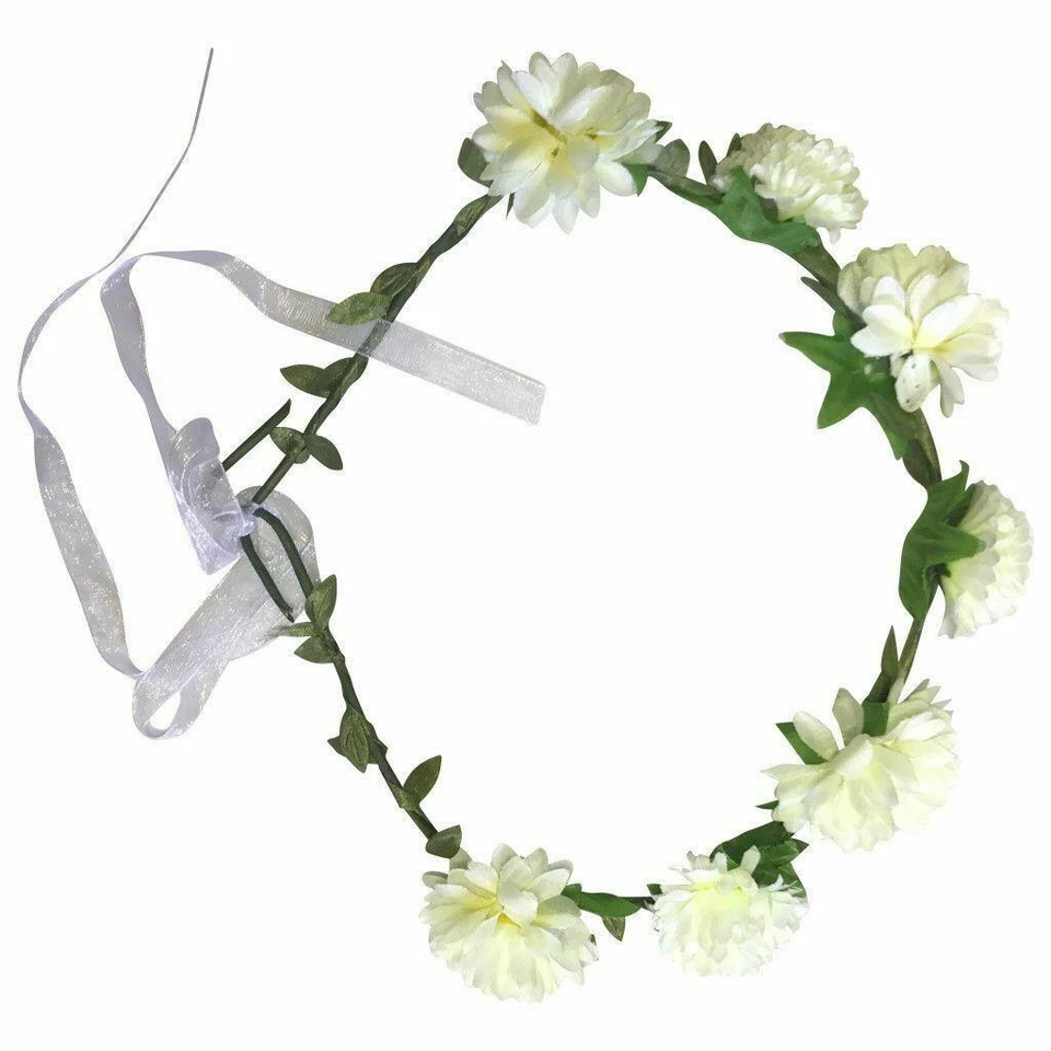 Diadema Flor Boda Cumpleaños Fiesta Corona Vestir Diadema - Blanco Amarillo Foto 1 de 1