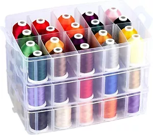 Durable 63-Color Embroidery Thread Kit with Storage Box - Ideal for All Machines - Picture 1 of 9