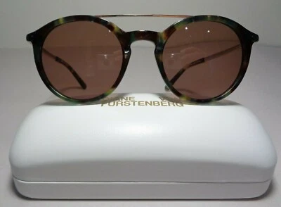 Nuevas gafas de sol para mujer Diane von Furstenberg DANIELLE verde tortuga Foto 1 de 4