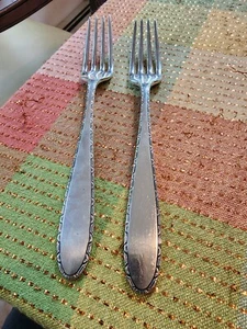 2 MANCHESTER by MANCHESTER STERLING SILVER Art Deco 1932 DINNER FORKS 7" 93 gms - Picture 1 of 10