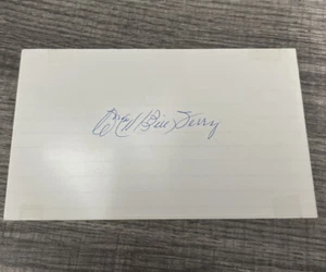 Bill Terry New York Giants HOF AUTOGRAPHED Signed Index Card - Picture 1 of 1