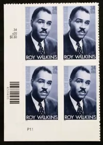 US Plate Blocks Stamps #3501 ~ 2001 34¢ Roy Wilkins MNH SP2561 - Picture 1 of 1