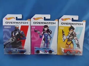 2020 Hot Wheels OVERWATCH SET OF 3 Walmart Exclusive - Soldier 76, D.Va, Tracer - Picture 1 of 8
