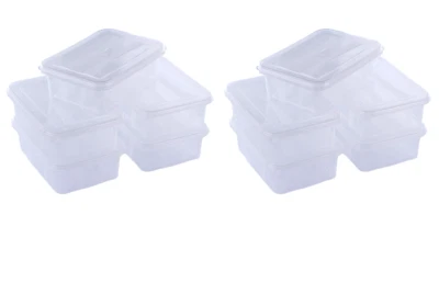 10 Stück Aufbewahrungsbox mit Deckel aus Kunststoff  0,7 Ltr. transparent - Bild 1 von 4