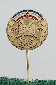 ARJ PVO Aviation and Air-Defense JNA Zadar Croatia 1989. Vintage Army Pin Badge - Picture 1 of 2