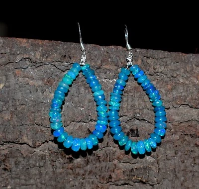 925 Sterling silver Earrings Natural Ethiopian Opal Gemstone Beads Earrings - Image 1 of 4