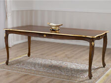 Dining Table Allison English Baroque Style Rectangular Walnut and Gold Leaf 1...