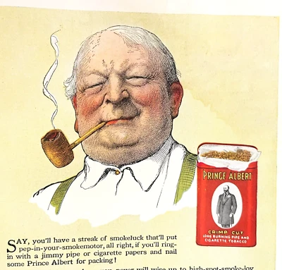 Anuncio de revista Prince Albert Cigarettes Tabaco Vintage 1919 efímero 9 x 6 Foto 1 de 2