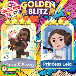 Warm & Fuzzy And Princess Leia 4⭐ Monopoly_Go_Gold Star_Wars Cheap and Fast⚡ - Picture 1 of 16