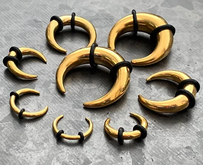 1pc Gold 316L Surgical Steel Septum Ring / Buffalo Taper Expander - Image 1 of 4