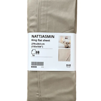 Sábana plana IKEA NATTJASMIN beige king  Foto 1 de 4