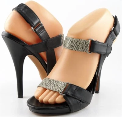 $125 LUXURY REBEL JAZ Black Latte Designer Platform Open Toe Sandals 7.5 EUR 38 - Image 1 of 4