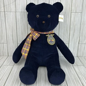 FFA Blue Corduroy Teddy Bear Plush Stuffed Animal Future Farmers Of America NEW - Picture 1 of 9