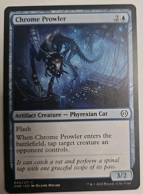 MTG Magic The Gathering Card Chrome Prowler Artifact Creature Phyrexian Cat ONE - Image 1 of 2