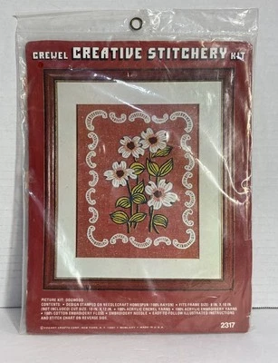 Kit de costura creativa Vogart Crewel Dogwood #2317 vintage años 70 Foto 1 de 4