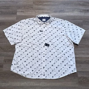 Johnnie-O Hangin' Out Men's Size 4XL White Palm Trees Samana Hawaiian Shirt - Picture 1 of 9