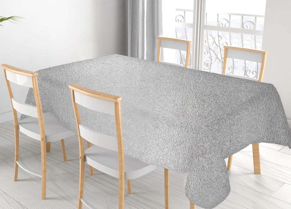 Tovaglia Natalizia Antimacchia Plastificata PVC Glitter Argento Proteggi Tavolo  - Immagine 1 di 1