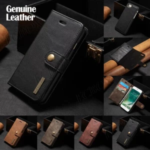 Funda protectora vintage abatible de cuero billetera ranuras para tarjetas para tarjetas para iPhone y Samsung para teléfono - Imagen 1 de 26