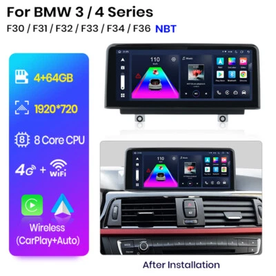 für BMW F30 F31 F32 F33 NBT 10,25'' SWC GPS Navi 4G Autoradio CarPlay Android 13 - Bild 1 von 4