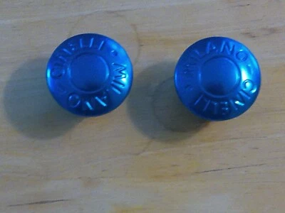 Enchufes de manillar vintage CINELLI azul, rojo, dorado nuevos de Lote Antiguo Foto 1 de 4