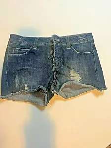 Miley Cyrus distress denim shorts size 9 juniors - Picture 1 of 5