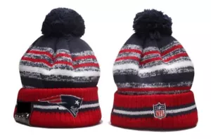 New England Patriots Sports Knit Pom Beanie Adult One Size - Picture 1 of 4