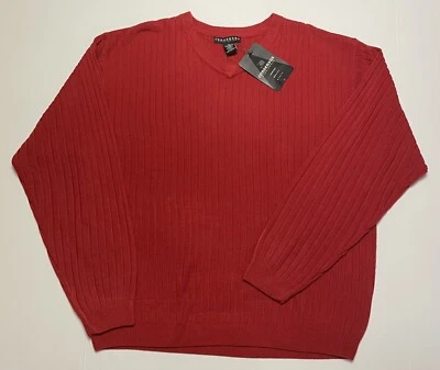 Consensus Sportswear Sweater XL Red V-Neck Pullover NWT Men’s Soft Christmas NWT - Image 1 of 4