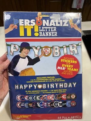 Amscan MLB Birthday Kit 44 Pc Customizable Letter Banner 44 Pc New - Image 1 of 4