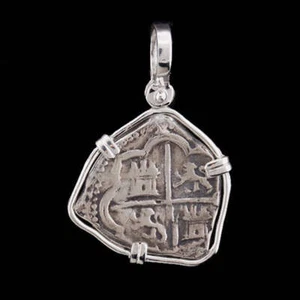 Atocha Sunken Treasure Jewelry - Tri-Shaped Silver Coin Pendant - Picture 1 of 5