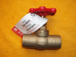 NEW MUELLER 105-504 3/4" BRASS STOP VALVE SOLDER - Imagen 1 de 2