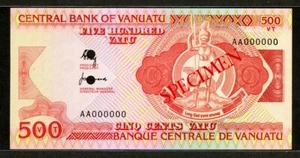 Vanuatu 1982 500 Vatu, P2as, muestra, signo 1, BWC, UNC - Imagen 1 de 2