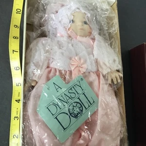 Dynasty Doll, Baby Doll Meghan, #72378, NEW In Box, Porcelain w Long Pink Dress - Picture 1 of 6