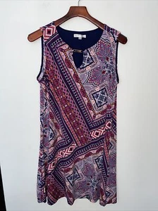 Sandra Darren Womens Size 12 Multi-Color Polyester Blend Sleeveless Dress - Picture 1 of 3
